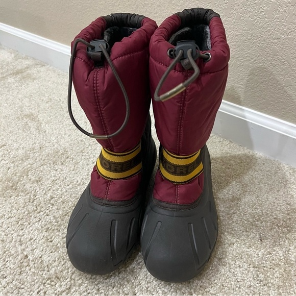 Sorel Youth Snow Winter Boots Kids Size 4 Maroon NY1799-228 Slip On Insulated, - Picture 13 of 15
